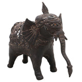 Brass Dhokra Elephant Sculpture, Bastar Tribal Art, 4.5 Inch