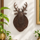 Brass Dhokra Deer Head Wall Hanging, Bastar Art, 6.5 Inch