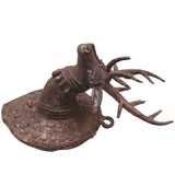 Brass Dhokra Deer Head Wall Hanging, Bastar Art, 6.5 Inch