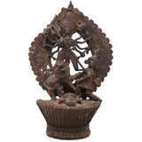 Brass Dhokra Maa Durga Sculpture, Mid-Size, Bastar Art, 10 Inch