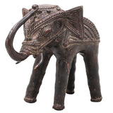 Brass Dhokra Elephant Sculpture, Large, Bastar Art, 5.5 Inch