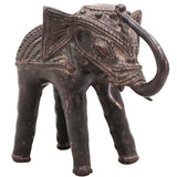 Brass Dhokra Elephant Sculpture, Large, Bastar Art, 5.5 Inch