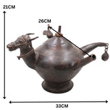 Brass Vintage Kamandal Sculpture, Bastar Dhokra Art, 8.5 Inch