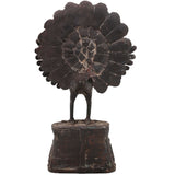 Brass Vintage Peacock Sculpture, Large, Bastar Dhokra Art, 10 Inch