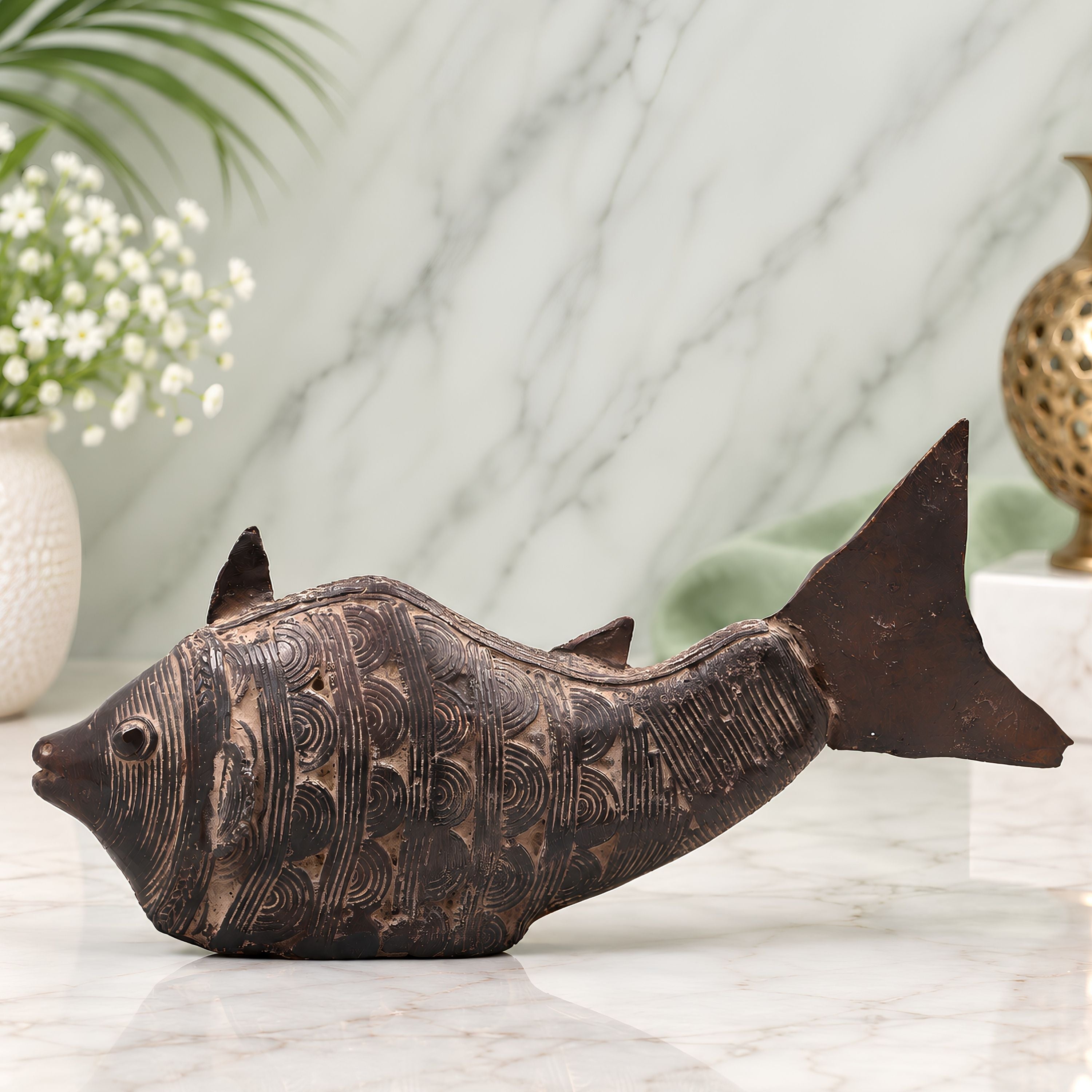 Tribal art Fish Sculpture