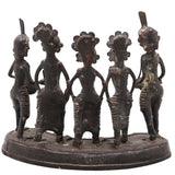 Brass Dhokra Musician and Dancing Figurine, Bastar Art, 6.5 Inch