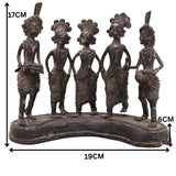 Brass Dhokra Musician and Dancing Figurine, Bastar Art, 6.5 Inch