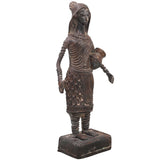 Brass Dhokra Lady Figurine, Bastar Tribal Art, 9 Inch
