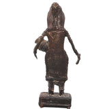 Brass Dhokra Lady Figurine, Bastar Tribal Art, 9 Inch