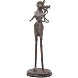 Brass Dhokra Father with Child Sculpture, Bastar Art, 12 Inch