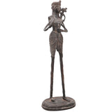 Brass Dhokra Father with Child Sculpture, Bastar Art, 12 Inch