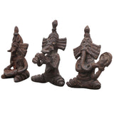 Brass Dhokra Ganesha with Musicians Sculpture, Bastar Art, 2.5 Inch