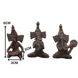 Brass Dhokra Ganesha with Musicians Sculpture, Bastar Art, 2.5 Inch