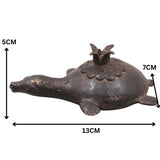 Brass Dhokra Tortoise Sculpture, Compact, Bastar Art, 2 Inch