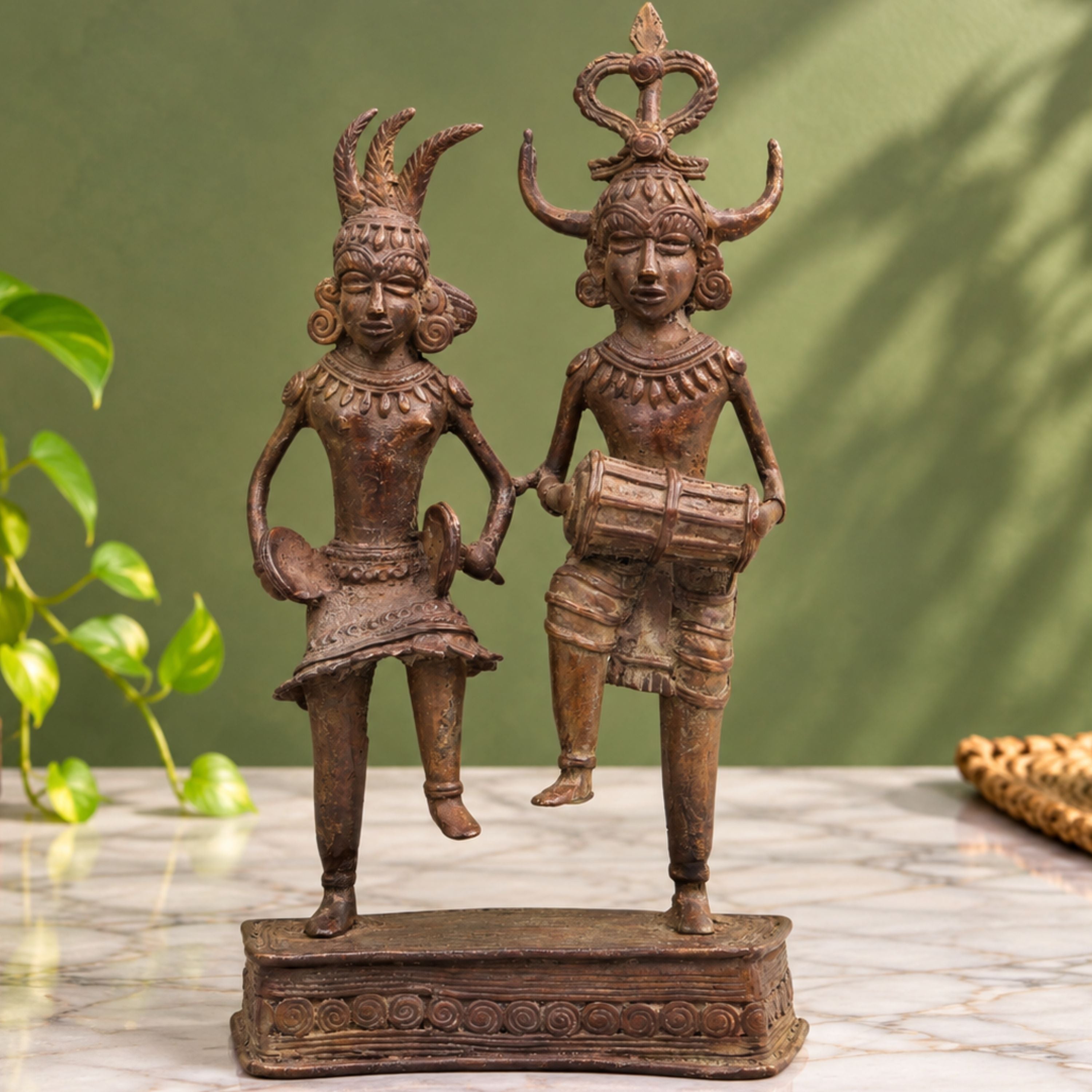 Tribal art Folk Singing Couple Sculpture