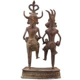 Brass Dhokra Folk Singing Couple Sculpture, Bastar Art, 11 Inch