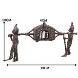 Brass Dhokra Palki Sculpture, Tribal Palanquin Art, 4 Inch