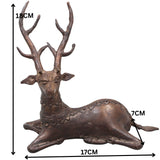 Brass Dhokra Deer Sculpture, Large, Bastar Tribal Art, 7 Inch