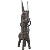 Brass Dhokra Horse Sculpture, Bastar Tribal Art, 9 Inch