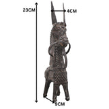 Brass Dhokra Horse Sculpture, Bastar Tribal Art, 9 Inch
