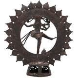 Brass Dhokra Nataraja Sculpture, Bastar Tribal Art Style, 9 Inch
