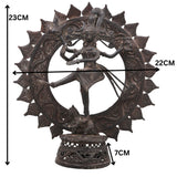 Brass Dhokra Nataraja Sculpture, Bastar Tribal Art Style, 9 Inch