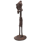 Brass Dhokra Art, Lady Combing Hair Sculpture, Bastar Tribal, 5 Inch