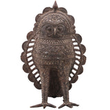 Brass Dhokra Owl Sculpture, Bastar Tribal Art, 12.5 Inch