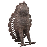 Brass Dhokra Owl Sculpture, Bastar Tribal Art, 12.5 Inch