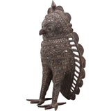 Brass Dhokra Owl Sculpture, Bastar Tribal Art, 12.5 Inch