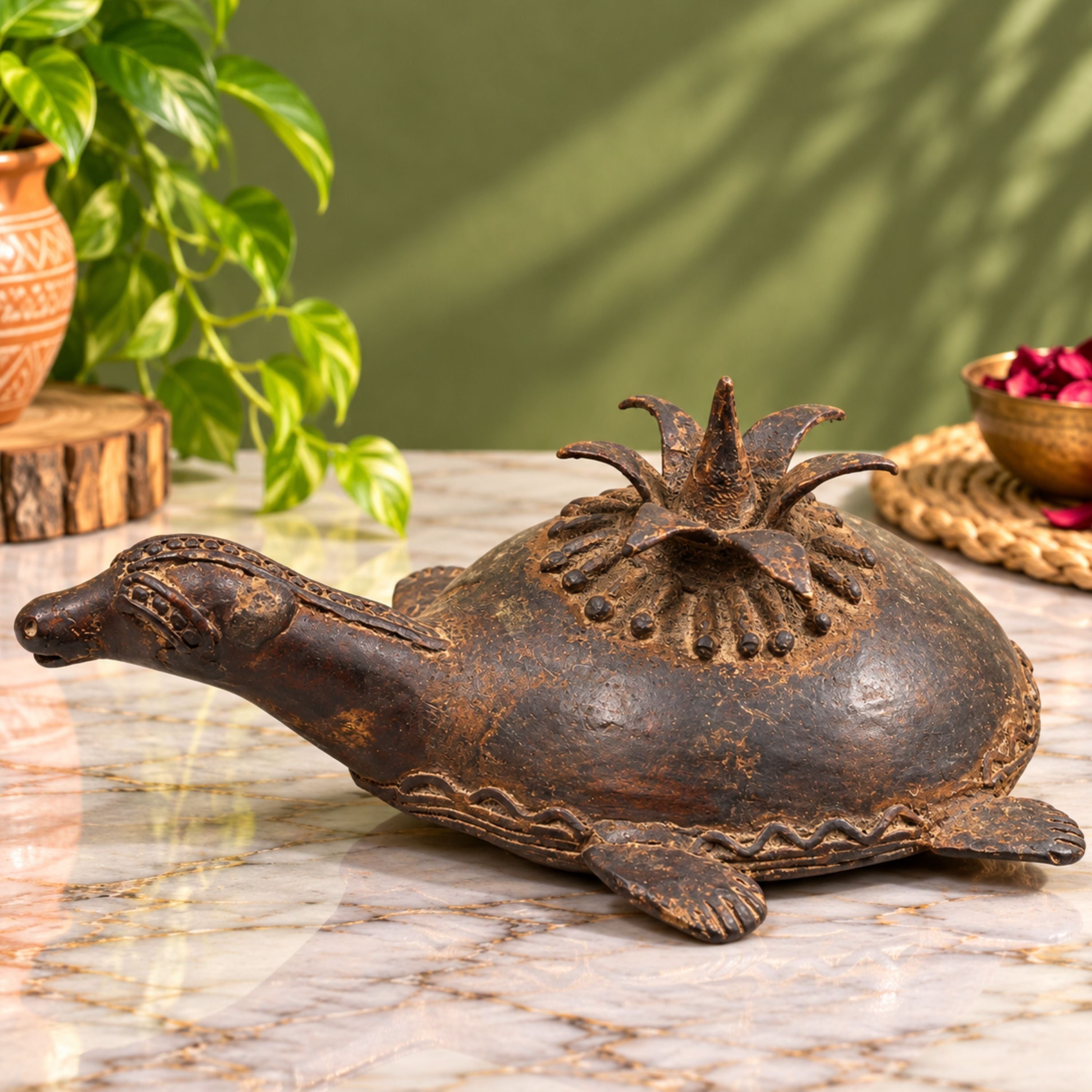  Tribal art Tortoise Sculpture