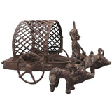 Brass Bullock Cart Sculpture, Bastar Tribal Art, 4.5 Inch
