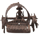 Brass Bullock Cart Sculpture, Bastar Tribal Art, 4.5 Inch