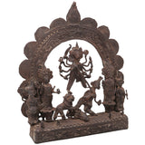 Brass Durga Sculpture, Dasahara Scene, Bastar Tribal Art, 11 Inch
