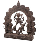 Brass Durga Sculpture, Dasahara Scene, Bastar Tribal Art, 11 Inch