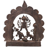 Brass Durga Sculpture, Dasahara Scene, Bastar Tribal Art, 11 Inch