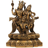 Brass Vishnu Lakshmi on Garuda Idol | Narayana Lakshmi Garudadhvaja Murti | Vaikunthanatha Vishnu Lakshmi Statue for Temple & Home Decor,Gold, 12 Inch, 1 Piece