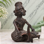 Tribal art Lady cutting vegetable Sculpture