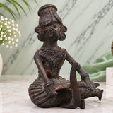 Tribal art Lady cutting vegetable Sculpture