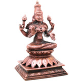 Copper Lakshmi Idol, Lakshmi Devi Murti, Handcrafted Devi for Pooja, Home Decor & Gifting, Brown, 5 Inch, 1 Piece