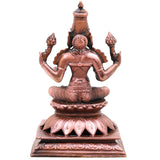 Copper Lakshmi Idol, Lakshmi Devi Murti, Handcrafted Devi for Pooja, Home Decor & Gifting, Brown, 5 Inch, 1 Piece