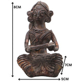 Brass Dhokra Lady with Mura Sculpture, Bastar Tribal Art, 3 Inch