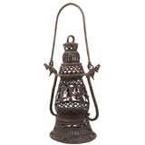 Bhunes Brass Lantern, Bastar Tribal Art, Vintage Look, 11.5 Inch