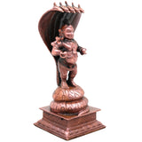 Copper Laddu Gopal Sheshnag Idol, Handcrafted Krishna Murti for Pooja, Home Decor & Gifting, Brown, 4.5 Inch, 1 Piece
