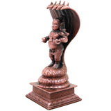 Copper Laddu Gopal Sheshnag Idol, Handcrafted Krishna Murti for Pooja, Home Decor & Gifting, Brown, 4.5 Inch, 1 Piece