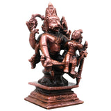 Copper Lakshmi Narasimha Idol, Narasimha Swamy Murti, Handcrafted Traditional Statue for Pooja, Home Decor & Gifting, Brown, 3 Inch, 1 Piece