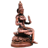 Copper Parvati Gauri Idol, Handcrafted Traditional Murti for Pooja, Home Decor & Gifting, Brown, 2.5 Inch, 1 Piece