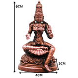 Copper Parvati Gauri Idol, Handcrafted Traditional Murti for Pooja, Home Decor & Gifting, Brown, 2.5 Inch, 1 Piece