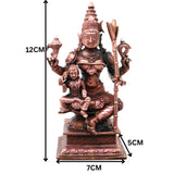 Copper Lalitha Devi with Bala Ambika Idol, Handcrafted Traditional Murti for Pooja, Home Decor & Gifting, Brown, 4.5 Inch, 1 Piece