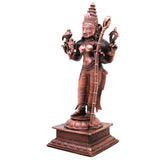 Copper Bhuvaneshwari Rajeshwari Idol, Handcrafted Devi Murti for Pooja, Home Decor & Gifting, Brown, 5.5 Inch, 1 Piece